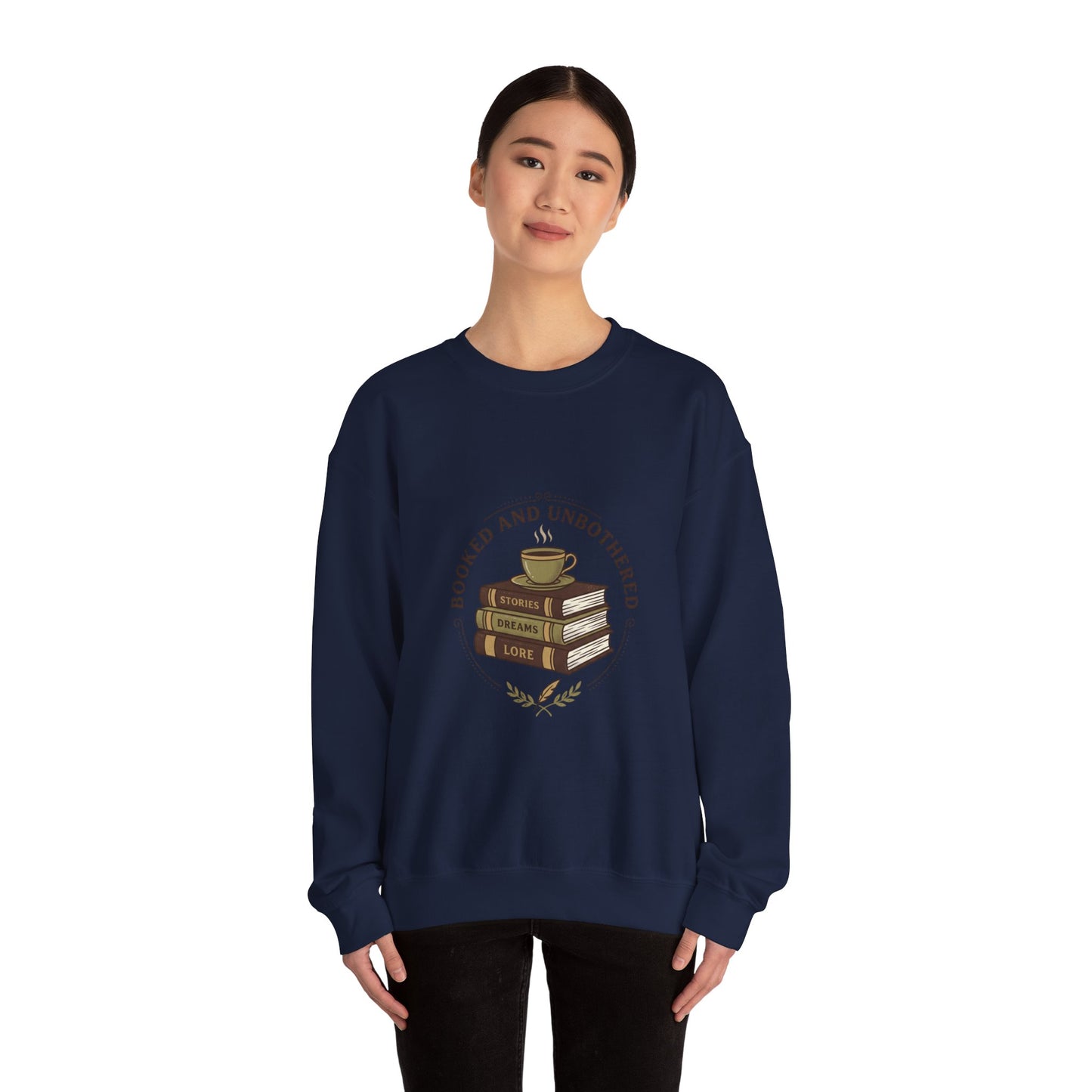 Booked and Unbothered Sweatshirt | Book Lover, Cozy Reader