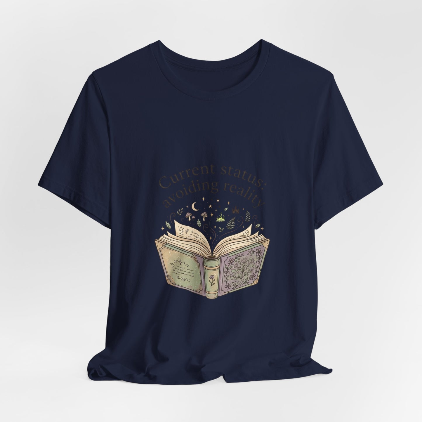 Current Status: Avoiding Reality Book Lover Shirt | Reading Tee, Cozy Bookish Aesthetic