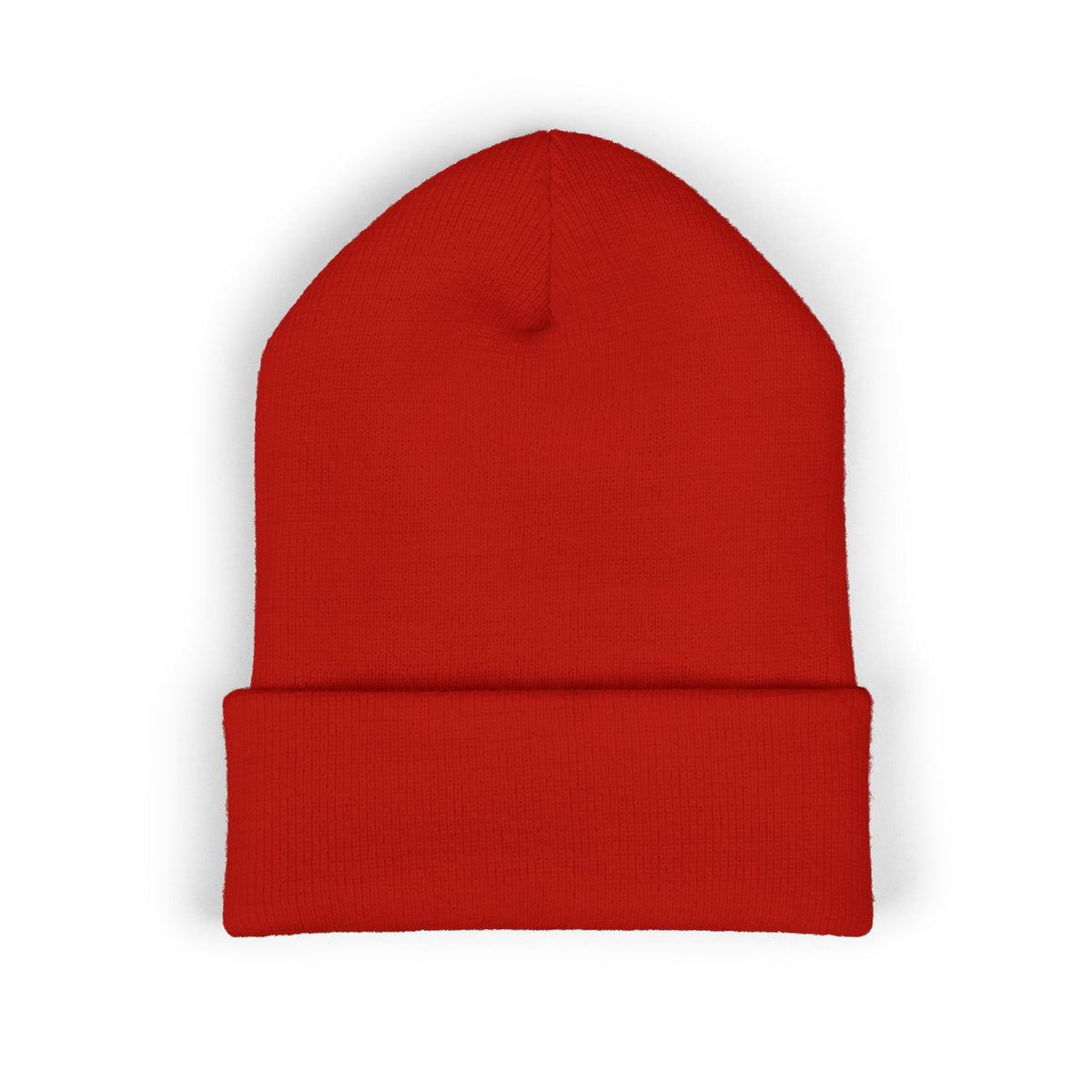 Embroidered Cuffed Beanie — “My Therapist Knows About You” Minimal Knit Hat