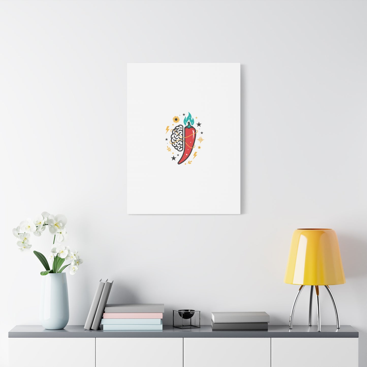 Neurodivergent Pride Brain & Chili Art Canvas | autism acceptance, autistic pride