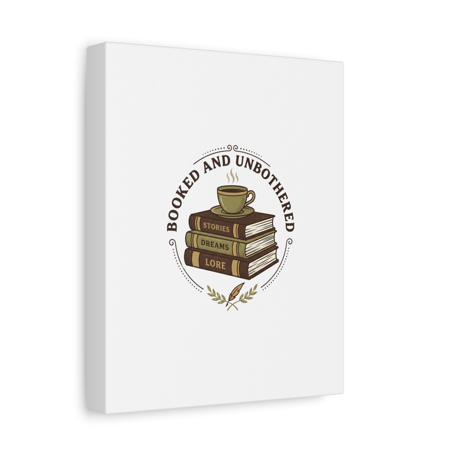 Booked and Unbothered Canvas, Book Lover Decor | Cozy Reading, Dark Academia