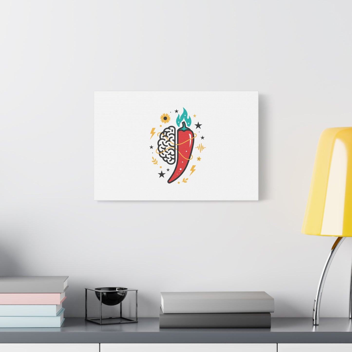 Neurodivergent Pride Brain & Chili Art Canvas | autism acceptance, autistic pride