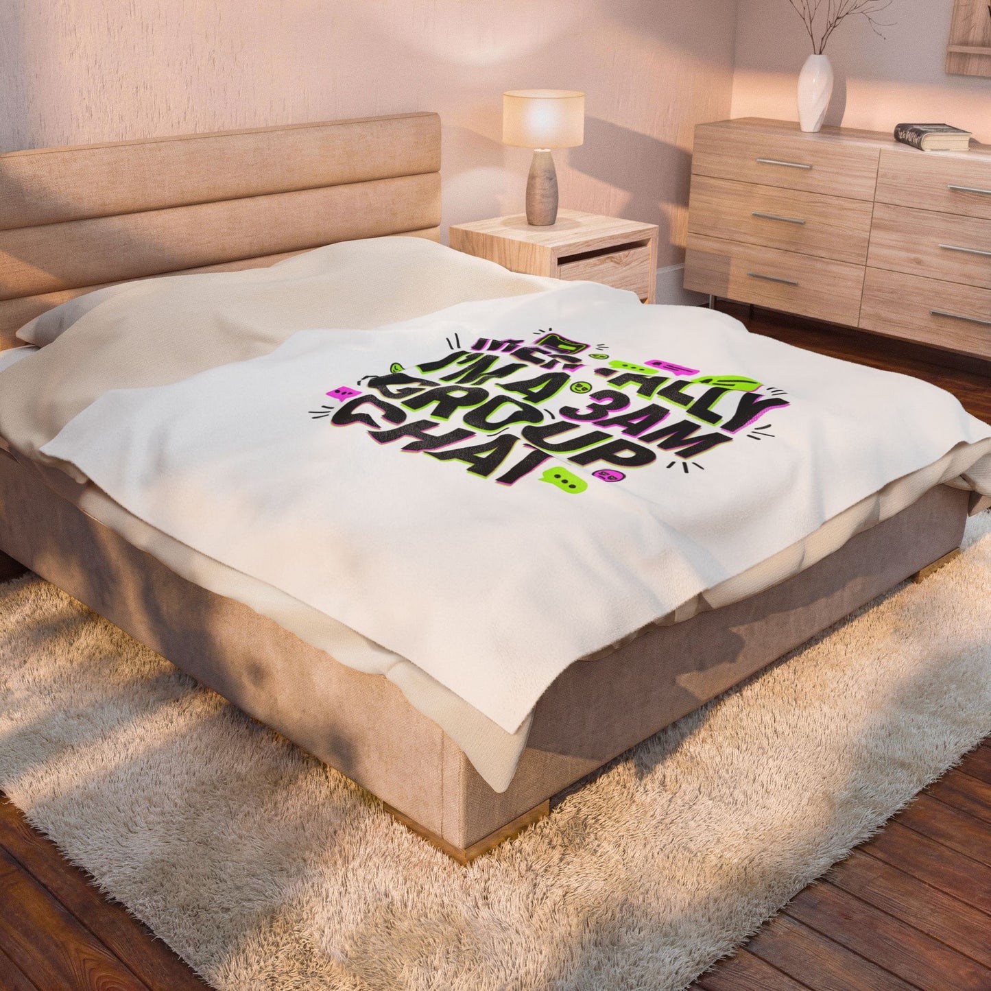 Mentally I'm a 3AM Group Chat Velveteen Plush Blanket | meme‑core, cringe‑core
