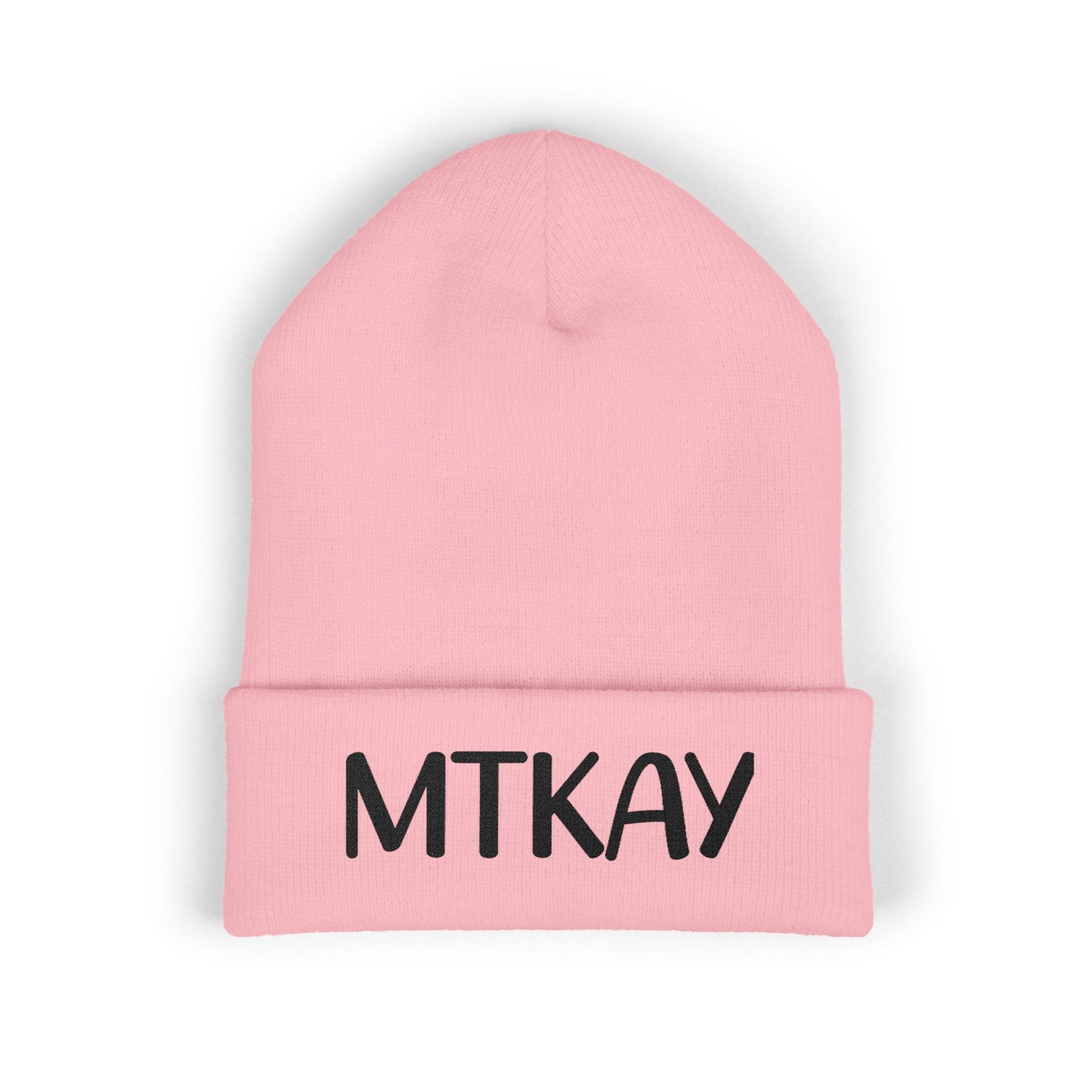 MTKAY Embroidered Cuffed Beanie — Classic Knit Winter Hat