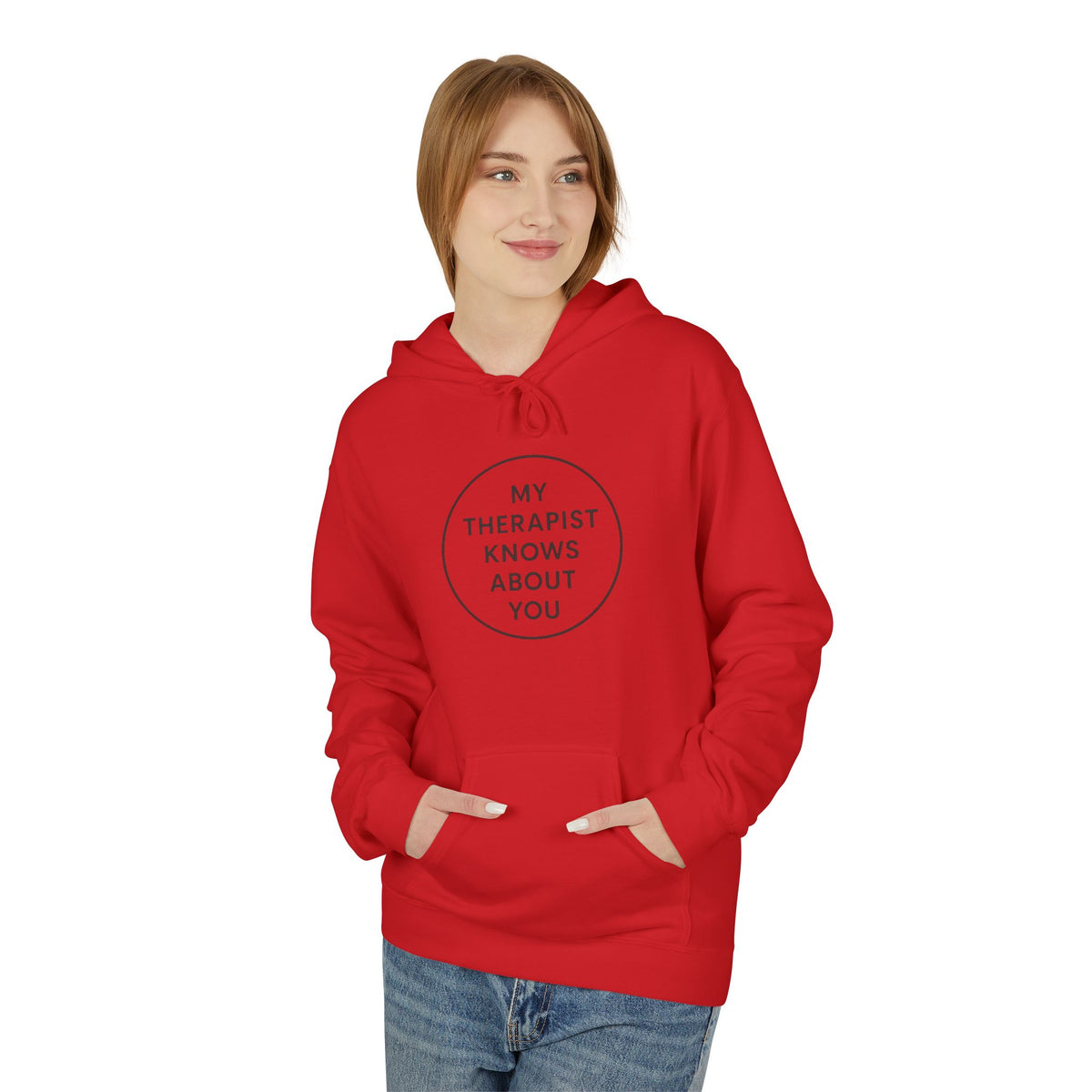 Therapist Knows About You Hoodie — Minimalist Circle Graphic Mental Health Support Pullover