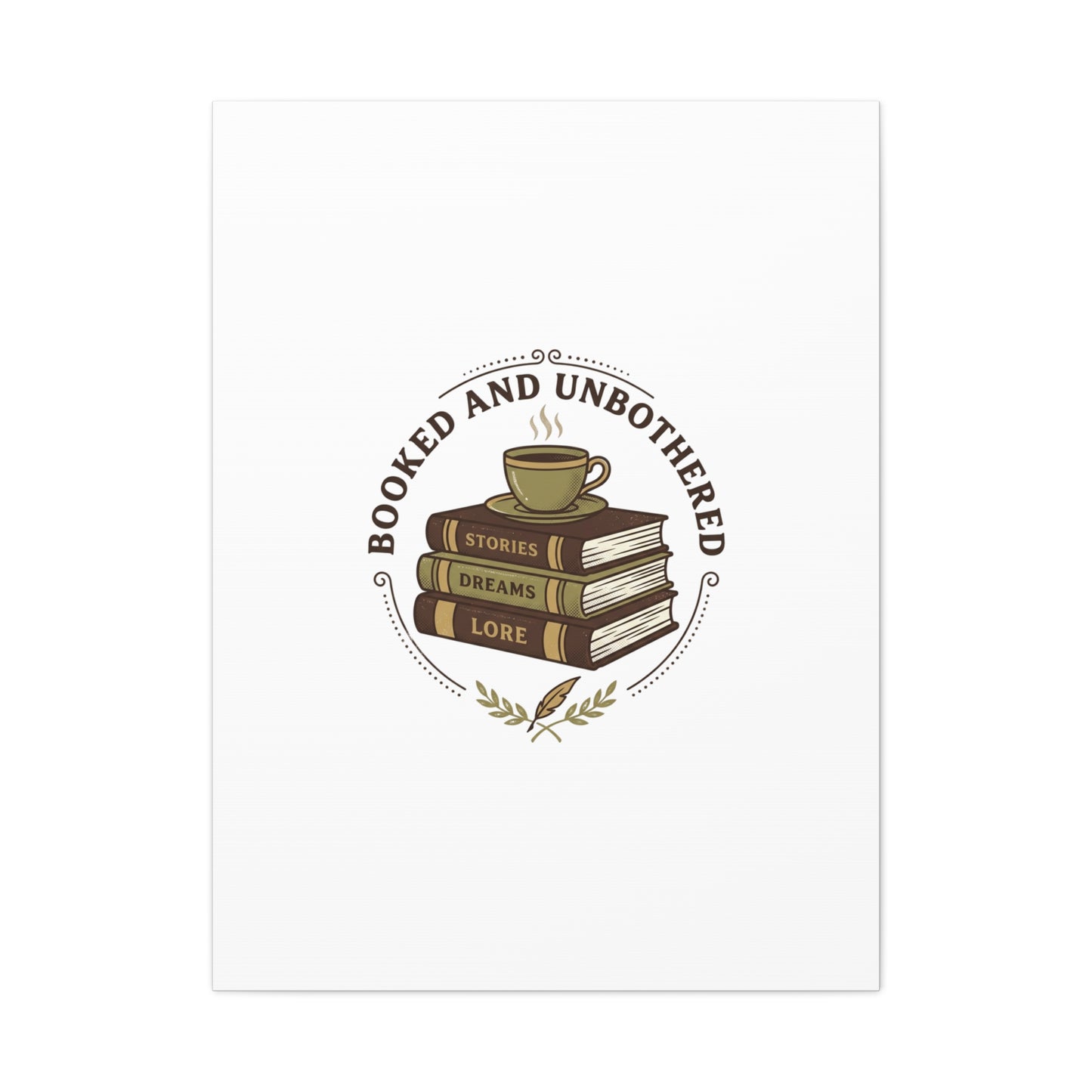 Booked and Unbothered Canvas, Book Lover Decor | Cozy Reading, Dark Academia