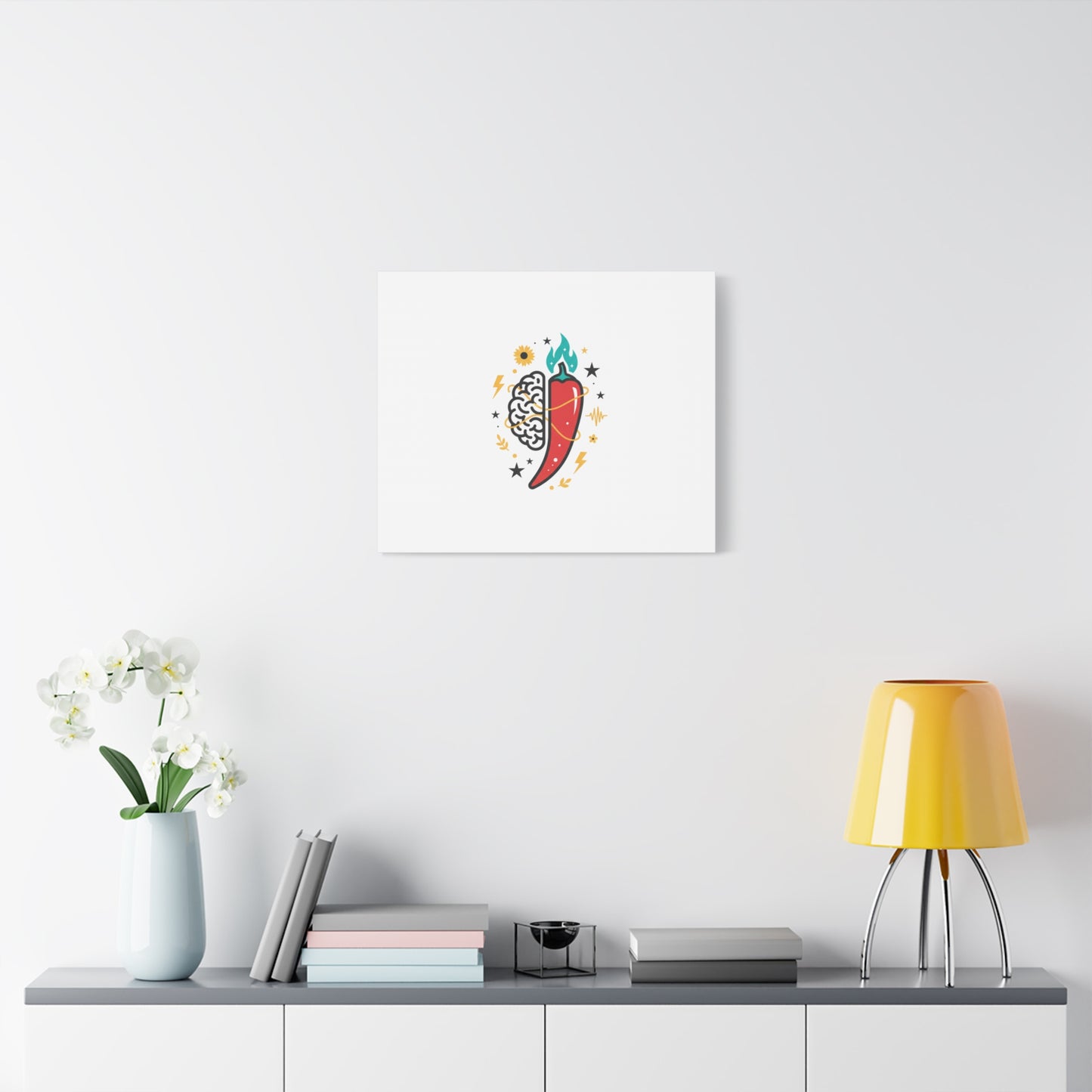 Neurodivergent Pride Brain & Chili Art Canvas | autism acceptance, autistic pride