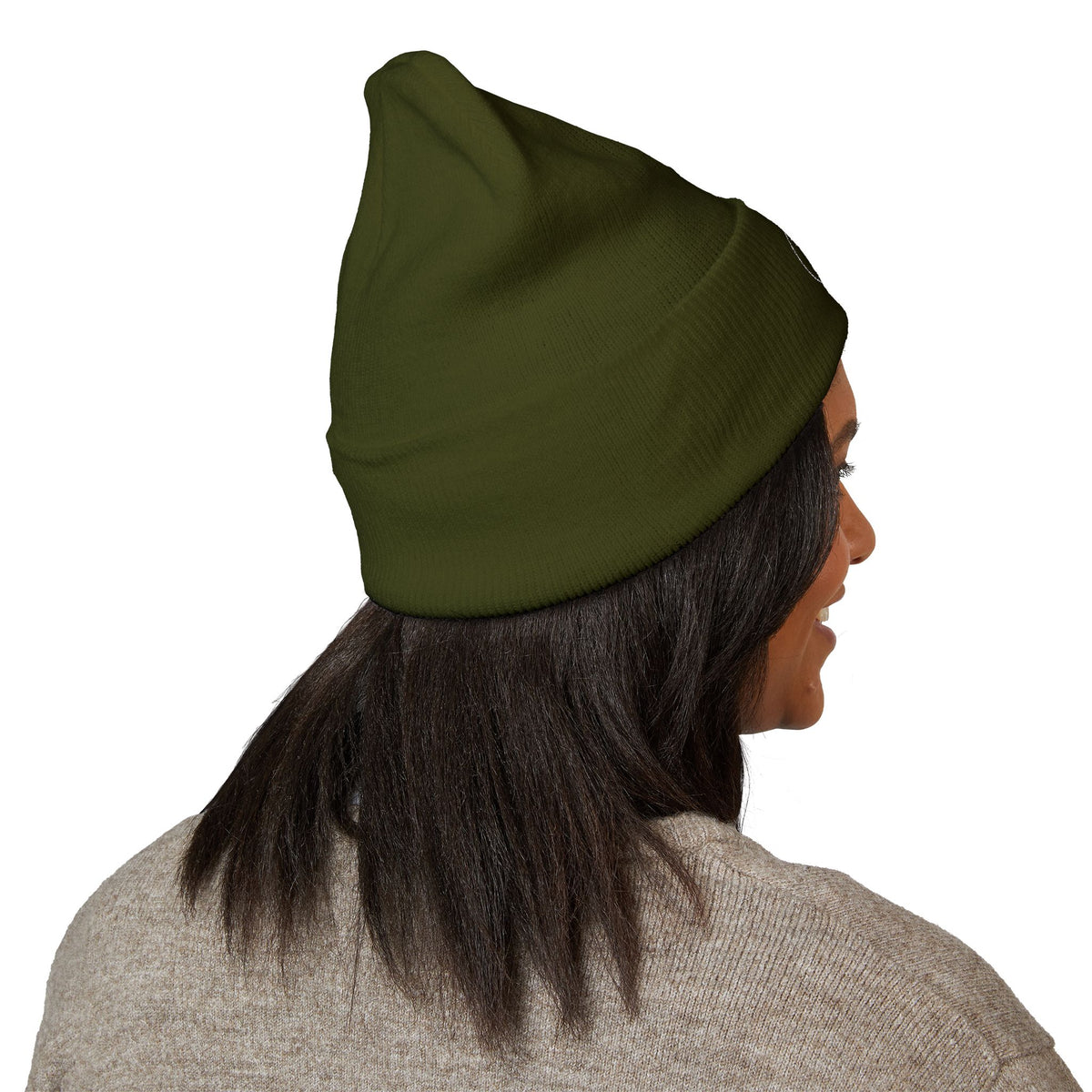 Embroidered Cuffed Beanie — “My Therapist Knows About You” Minimal Knit Hat