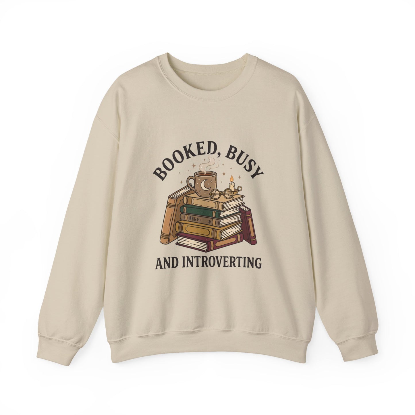 Booked Busy and Introverting Sweatshirt | Book Lover, Cozy Reader