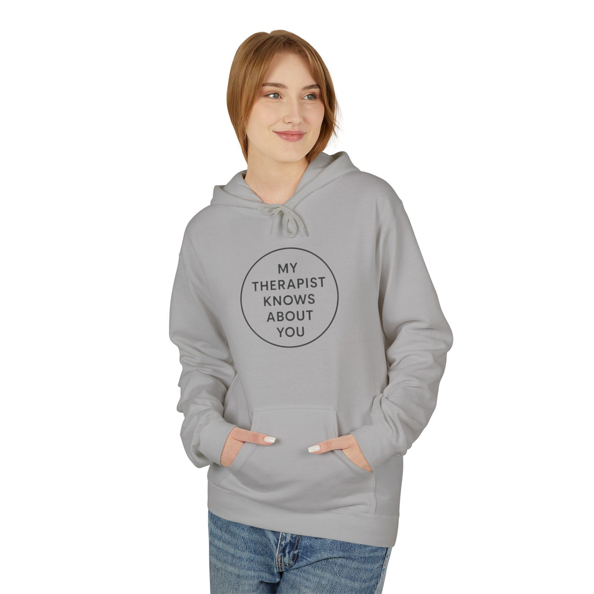 Therapist Knows About You Hoodie — Minimalist Circle Graphic Mental Health Support Pullover