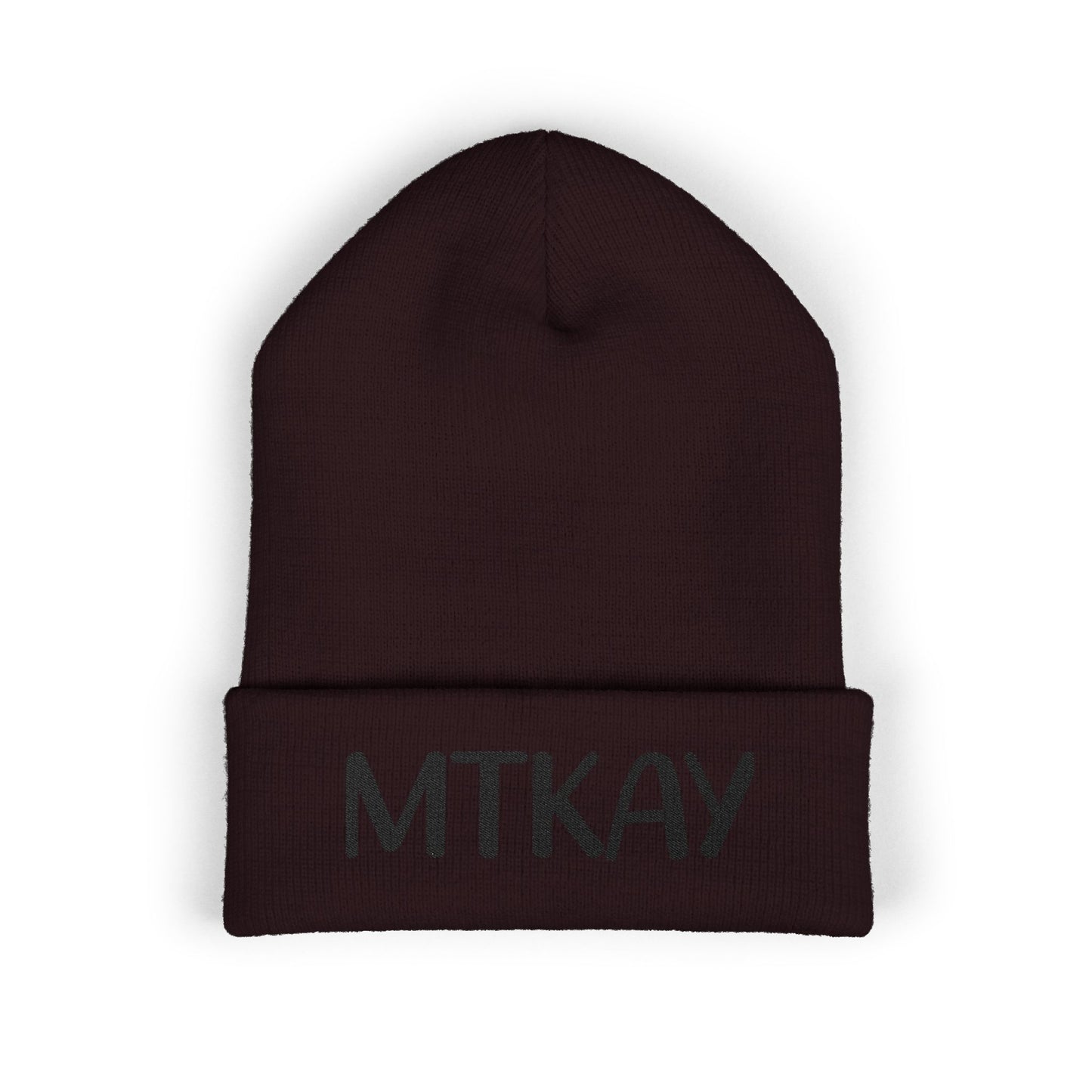 MTKAY Embroidered Cuffed Beanie — Classic Knit Winter Hat