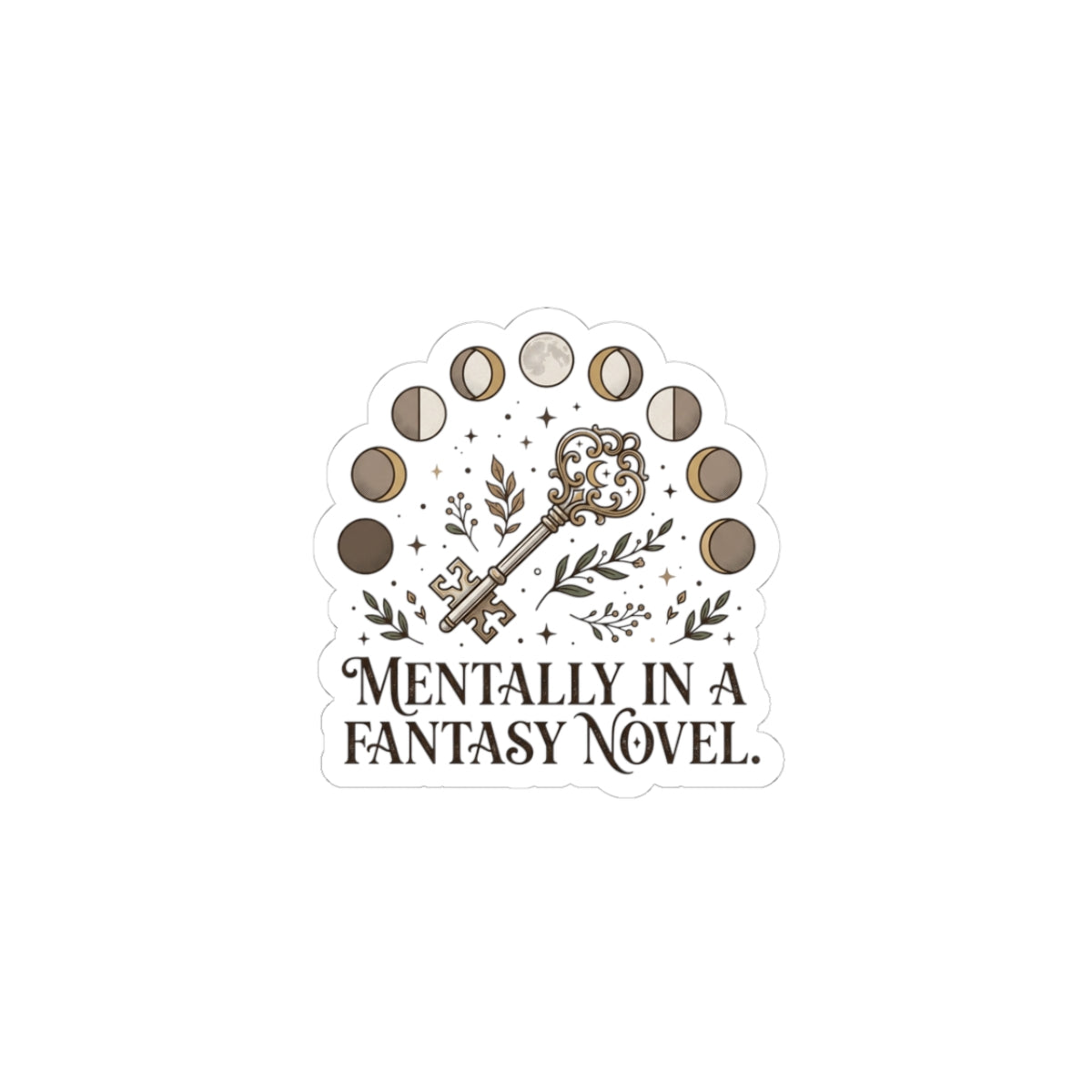Mentally in a Fantasy Novel Kiss-Cut Stickers | Book Lover, Dark Academia