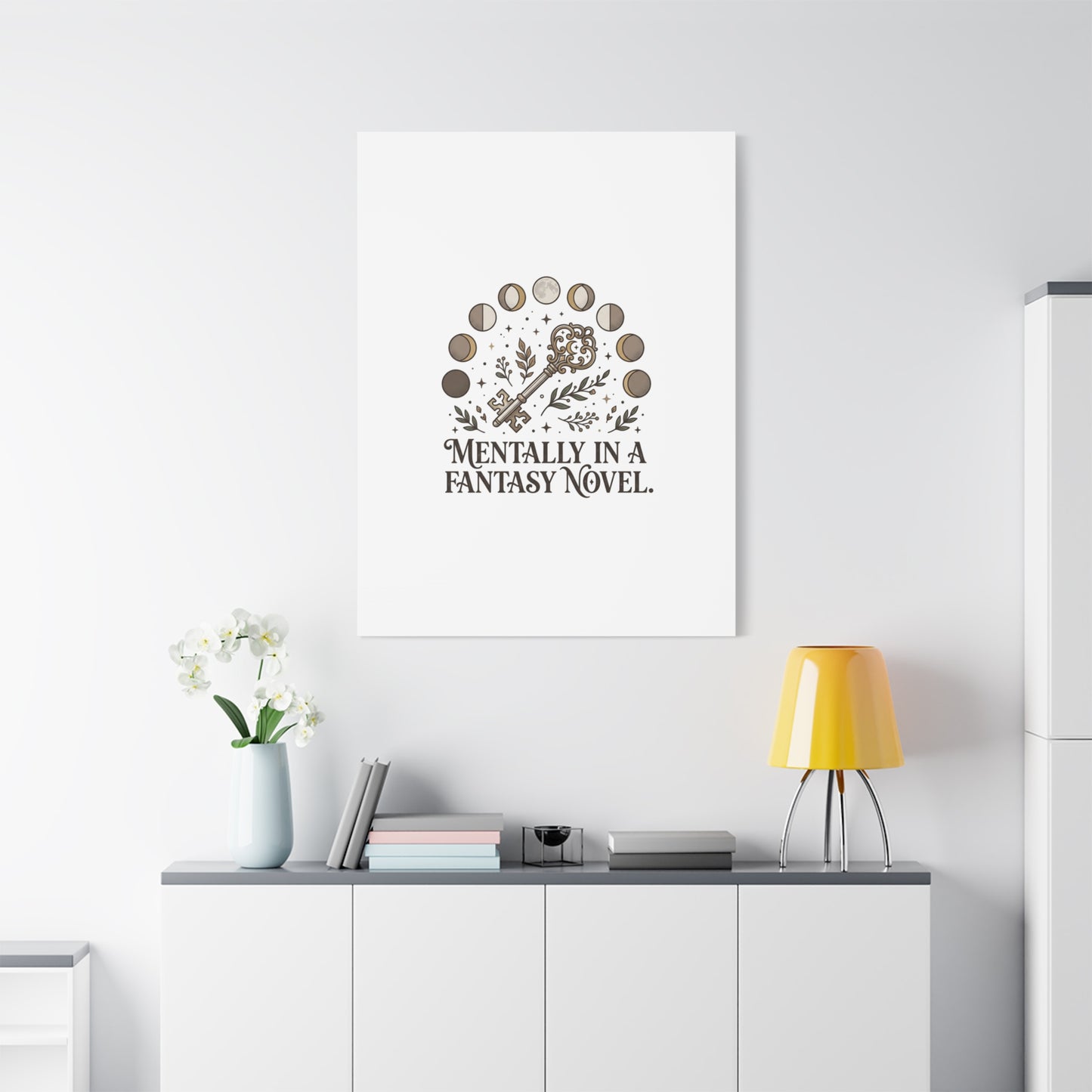 Mentally in a Fantasy Novel Canvas | Book Lover, Dark Academia Print