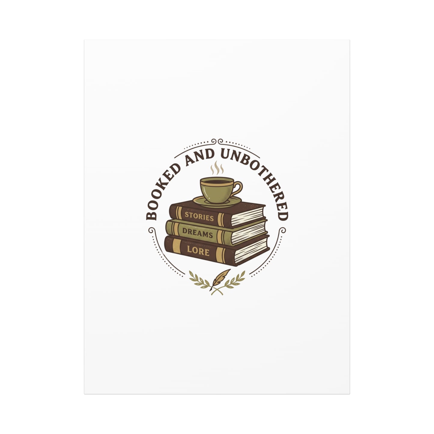 Booked and Unbothered Canvas, Book Lover Decor | Cozy Reading, Dark Academia