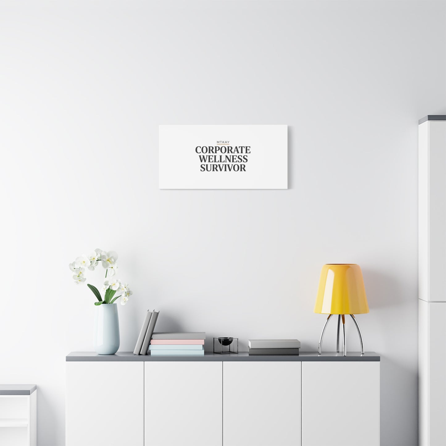 Corporate Wellness Survivor Canvas | cortisol shirt, stress meme, burnout humor