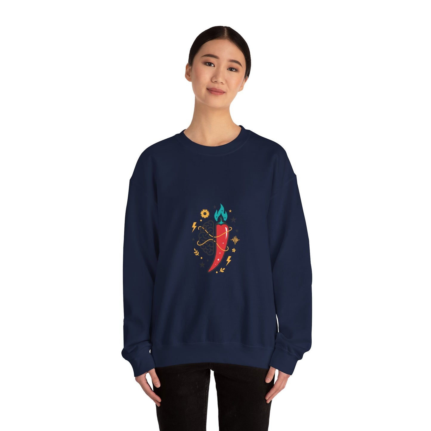 Spicy Brain Illustration Sweatshirt | neurodiversity, autistic pride