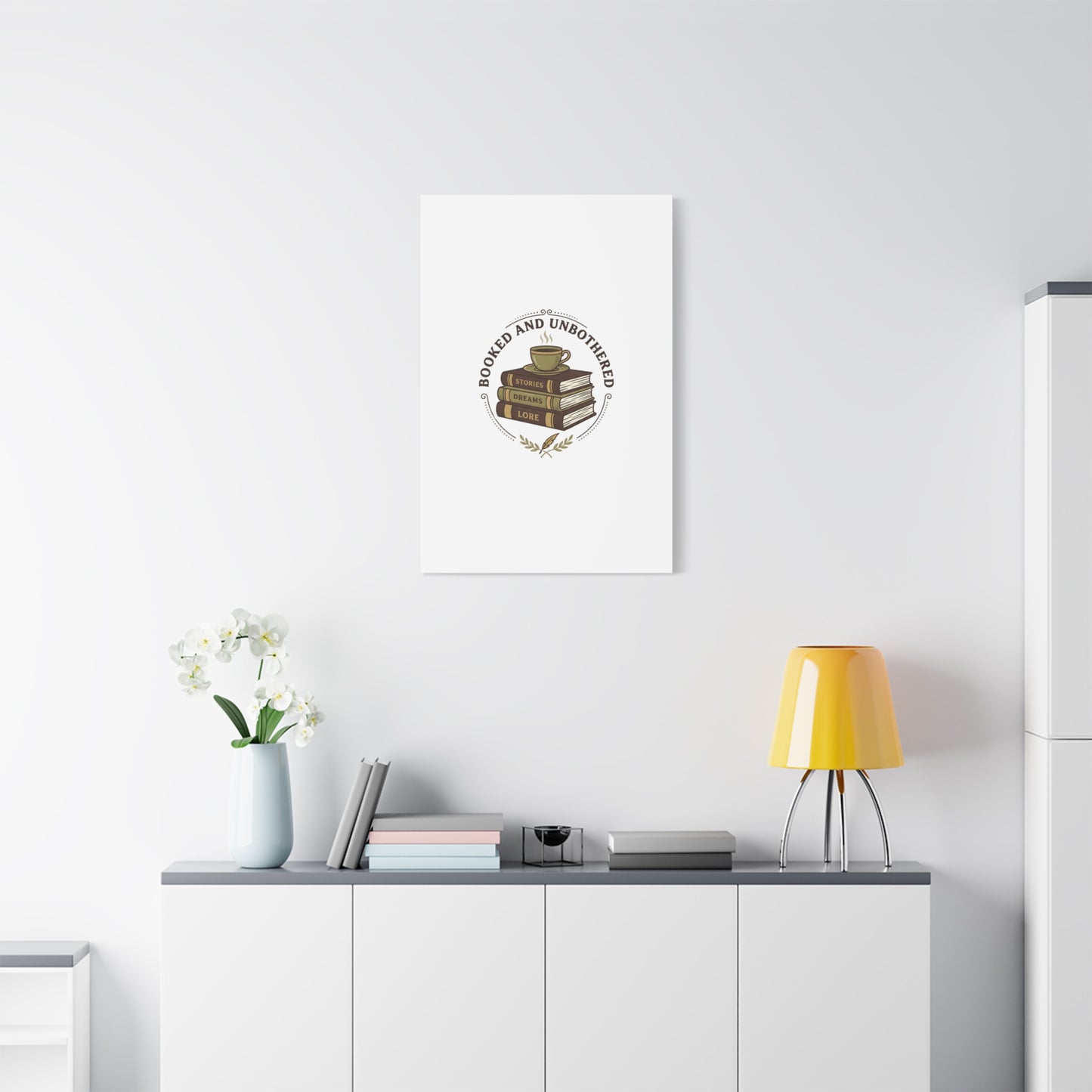 Booked and Unbothered Canvas, Book Lover Decor | Cozy Reading, Dark Academia