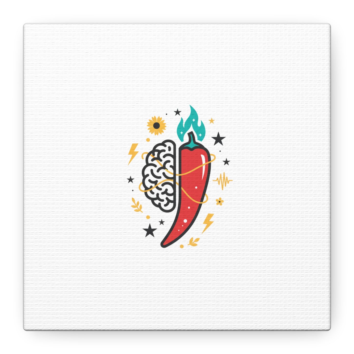 Neurodivergent Pride Brain & Chili Art Canvas | autism acceptance, autistic pride