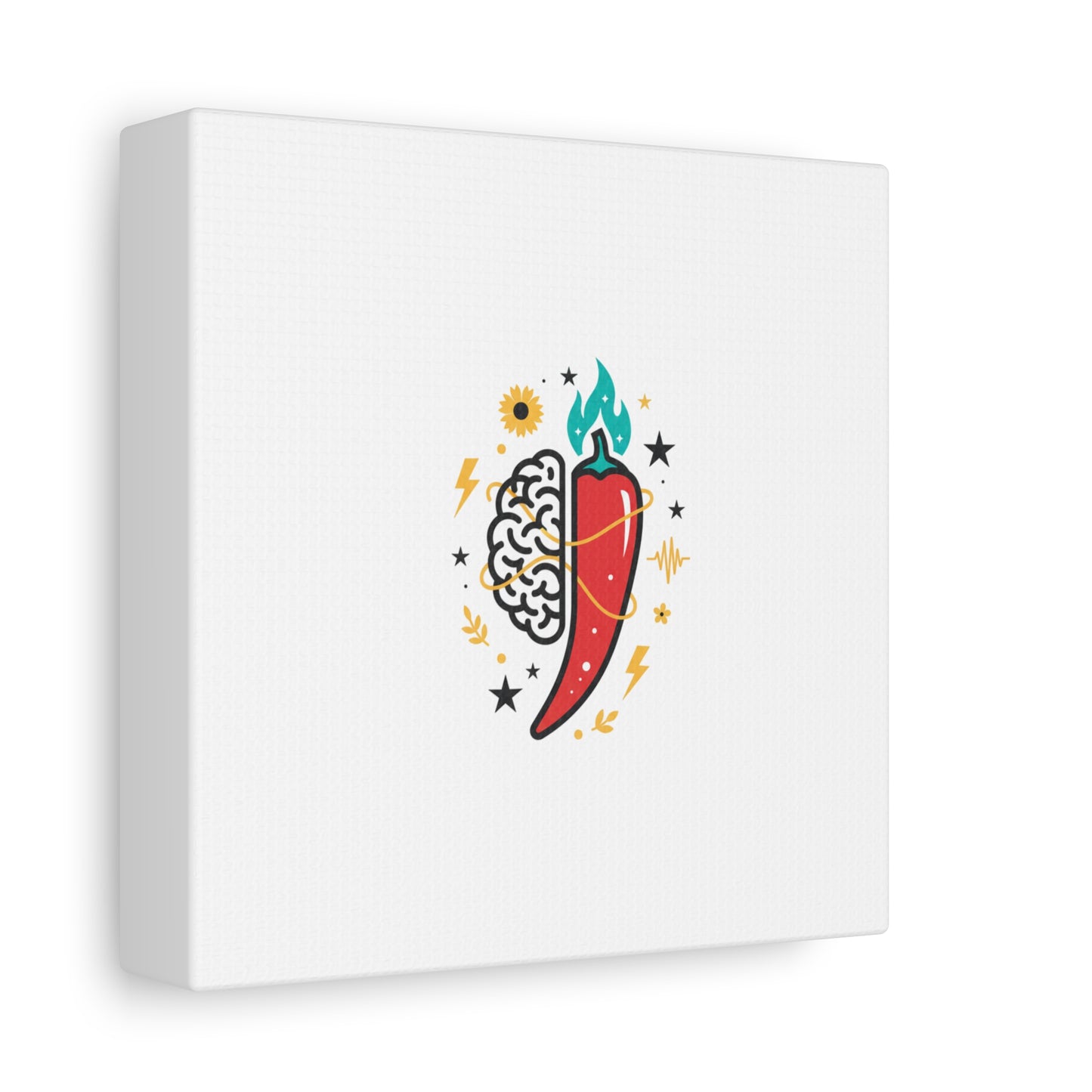 Neurodivergent Pride Brain & Chili Art Canvas | autism acceptance, autistic pride