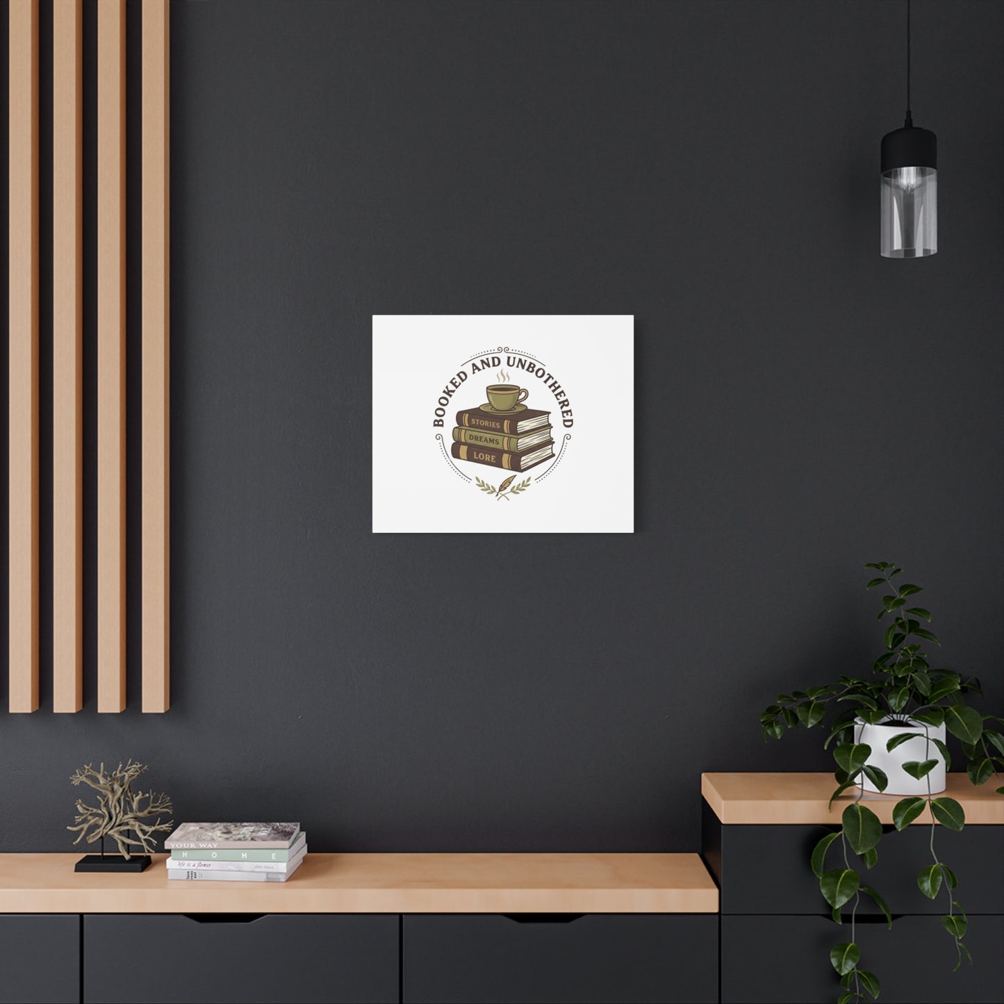 Booked and Unbothered Canvas, Book Lover Decor | Cozy Reading, Dark Academia