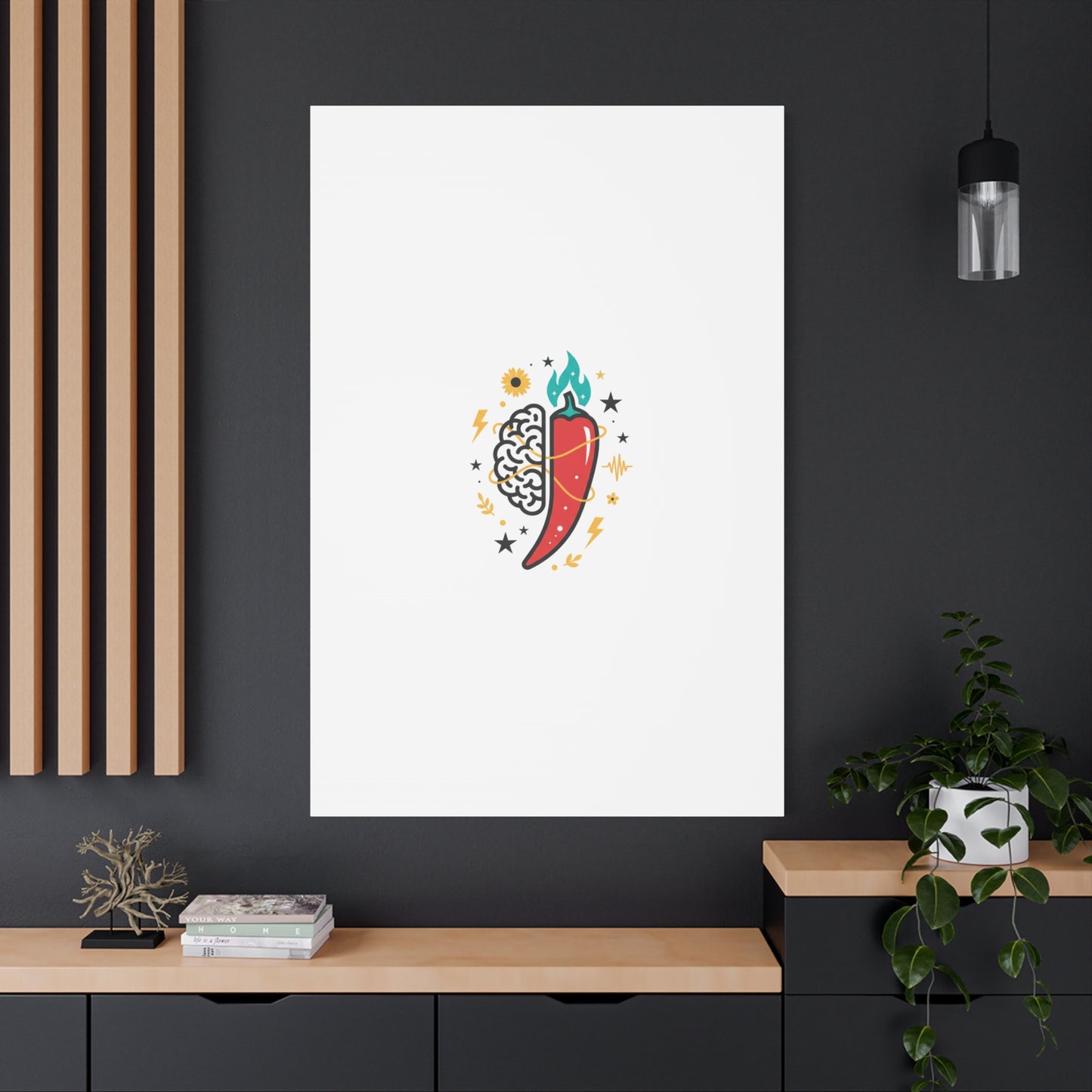 Neurodivergent Pride Brain & Chili Art Canvas | autism acceptance, autistic pride