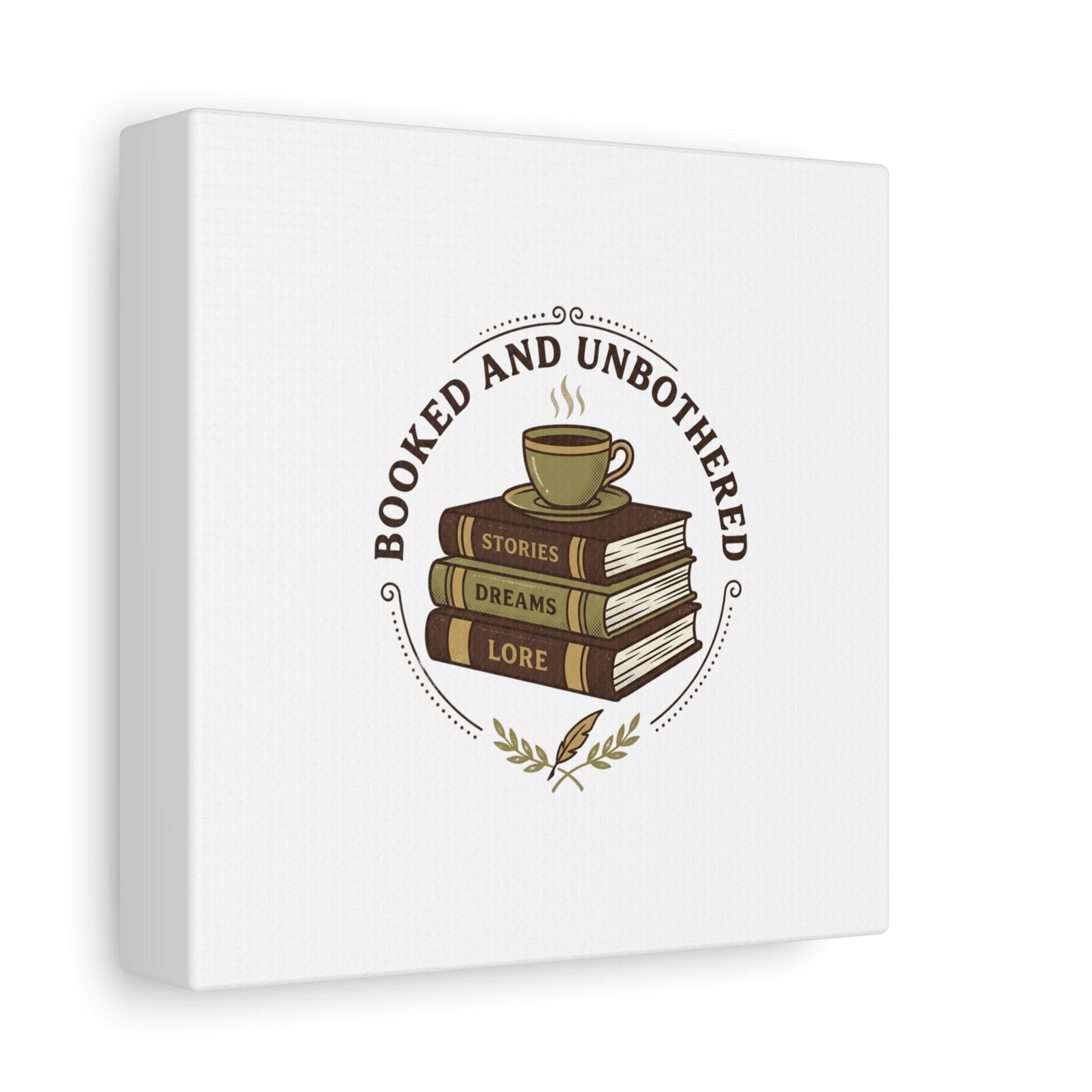 Booked and Unbothered Canvas, Book Lover Decor | Cozy Reading, Dark Academia