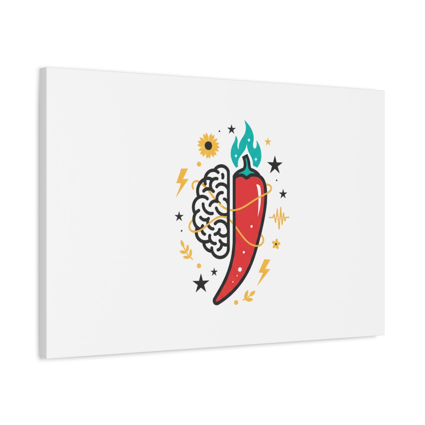 Neurodivergent Pride Brain & Chili Art Canvas | autism acceptance, autistic pride