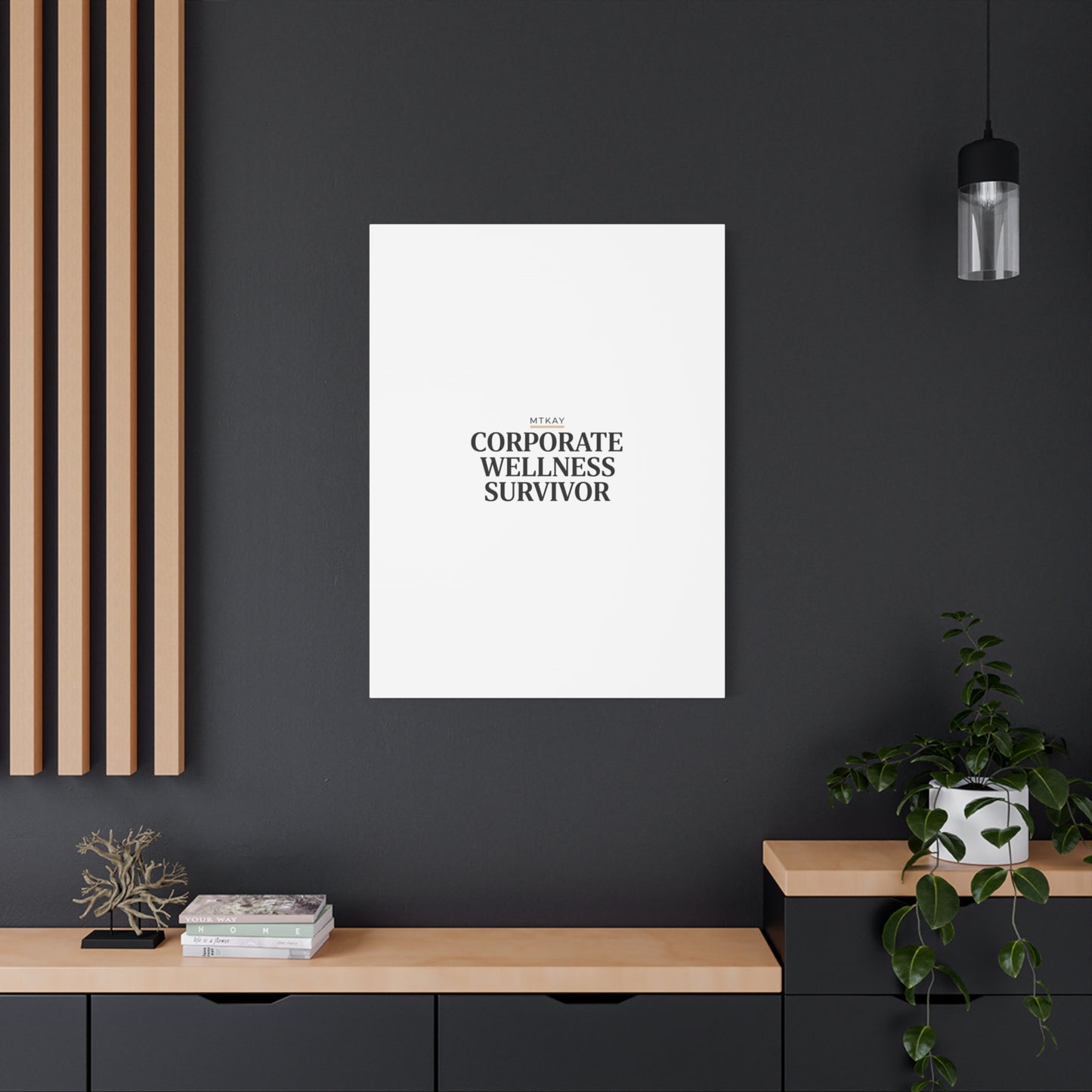 Corporate Wellness Survivor Canvas | cortisol shirt, stress meme, burnout humor