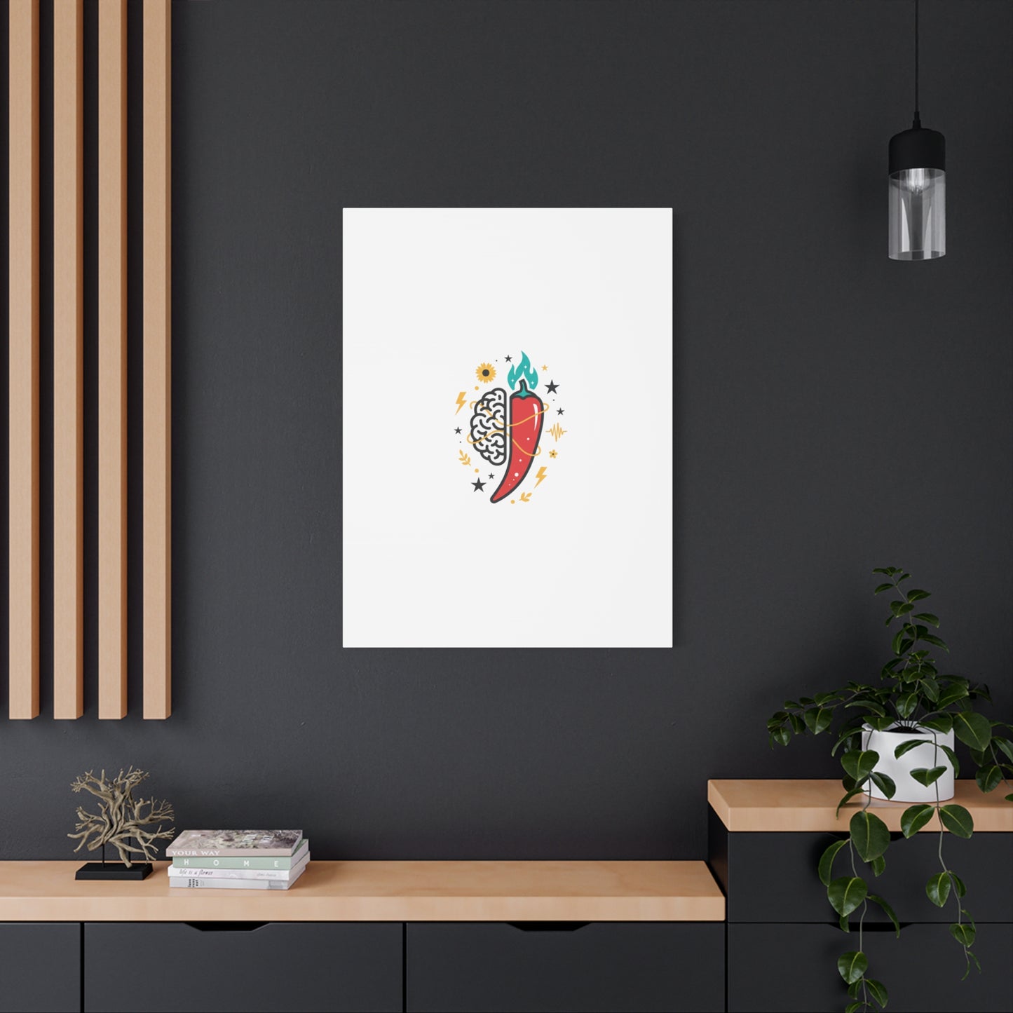 Neurodivergent Pride Brain & Chili Art Canvas | autism acceptance, autistic pride
