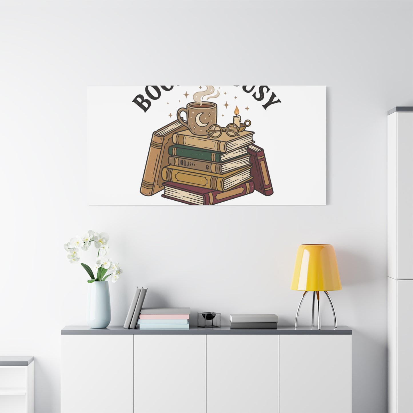 Booked, Busy and Introverting Canvas | Book Lover, Cozy Reader Decor
