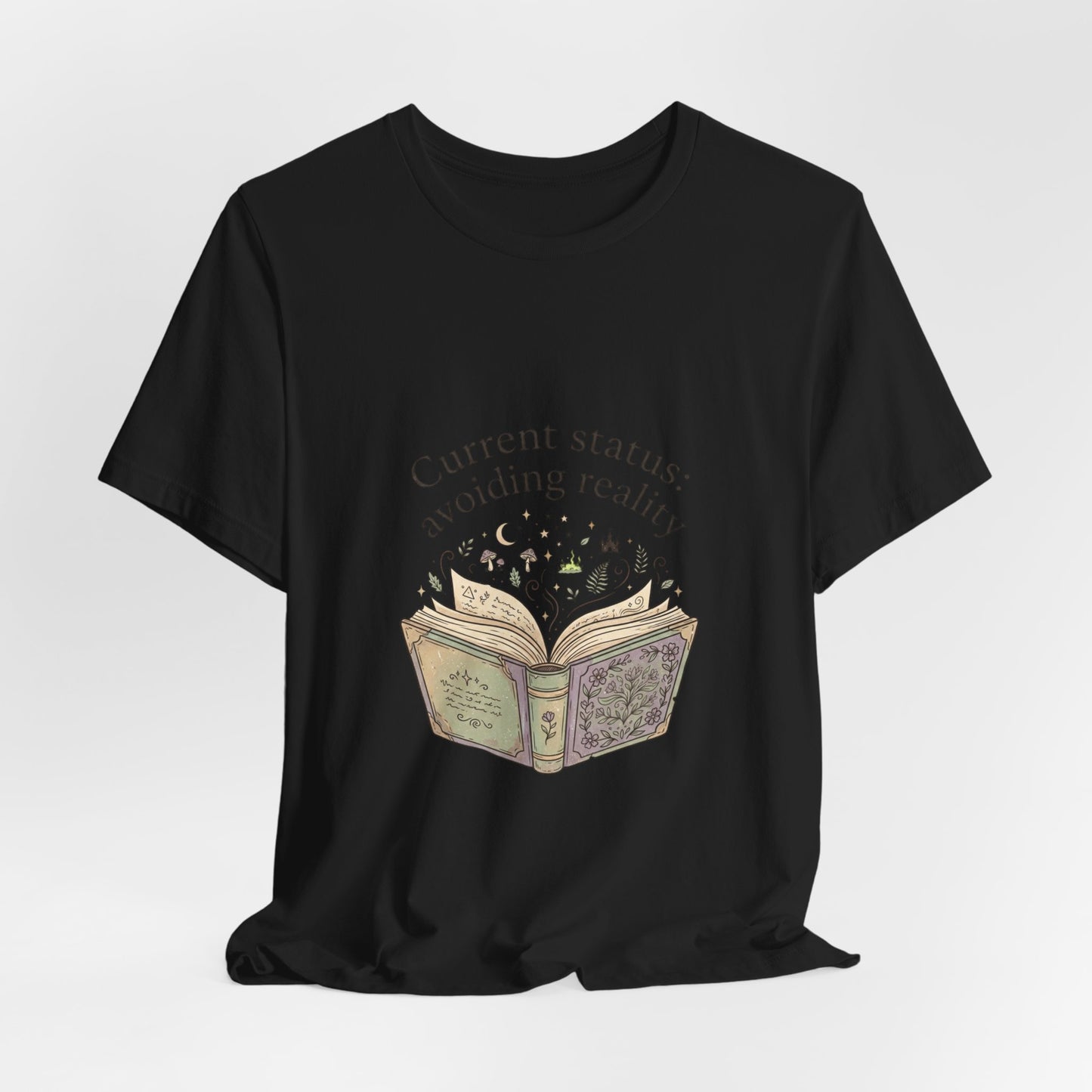 Current Status: Avoiding Reality Book Lover Shirt | Reading Tee, Cozy Bookish Aesthetic