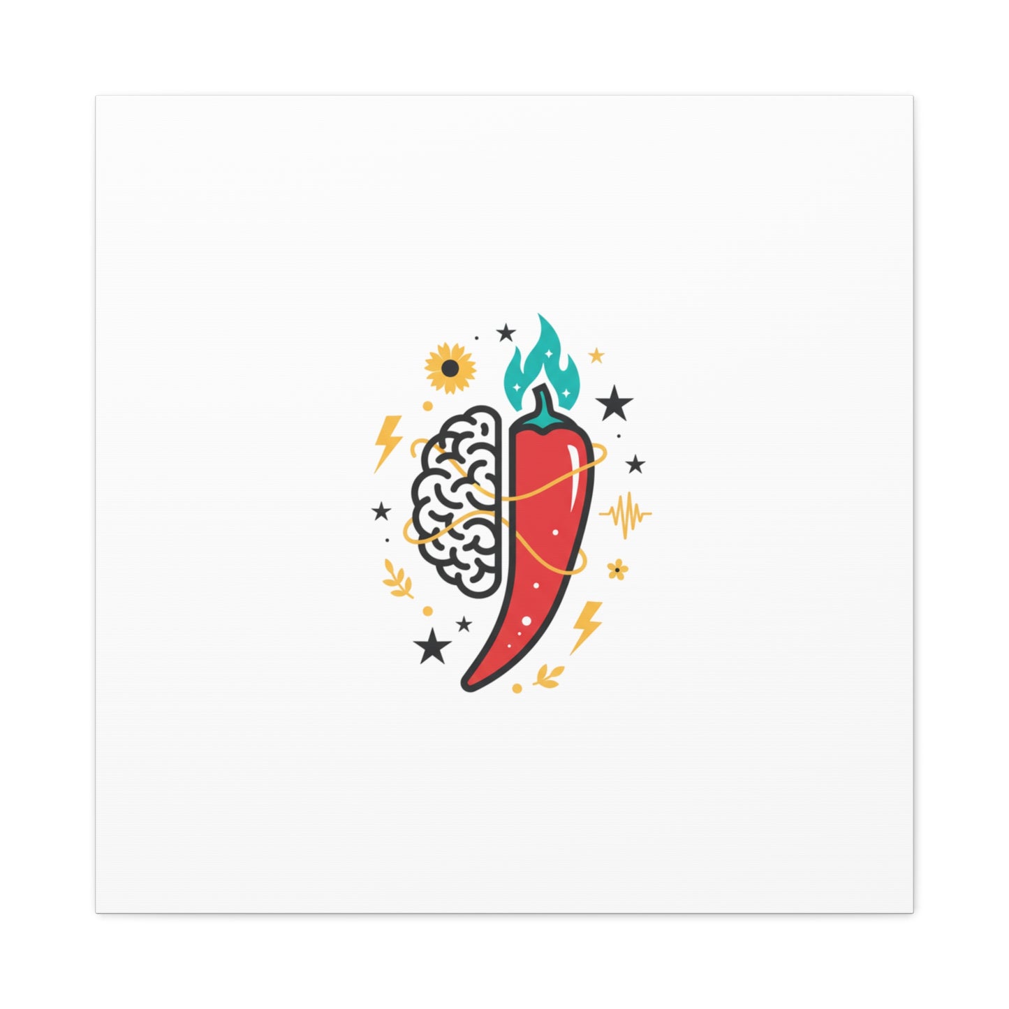 Neurodivergent Pride Brain & Chili Art Canvas | autism acceptance, autistic pride