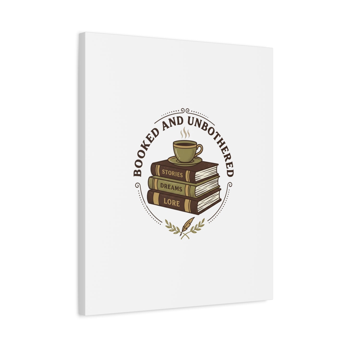 Booked and Unbothered Canvas, Book Lover Decor | Cozy Reading, Dark Academia
