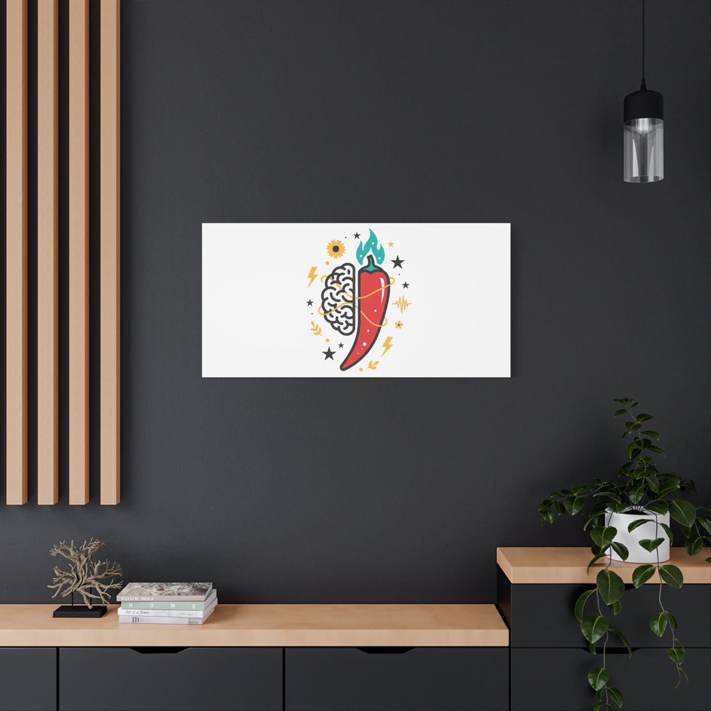 Neurodivergent Pride Brain & Chili Art Canvas | autism acceptance, autistic pride