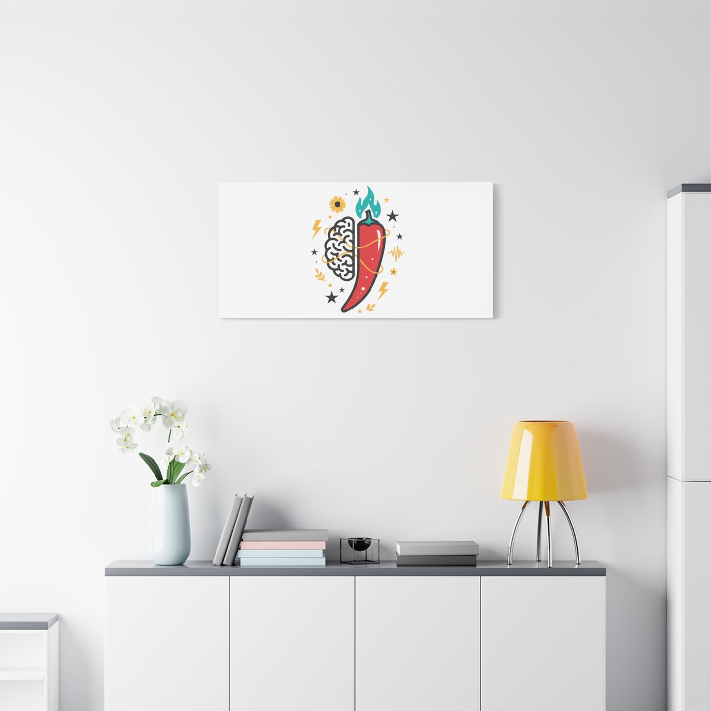 Neurodivergent Pride Brain & Chili Art Canvas | autism acceptance, autistic pride
