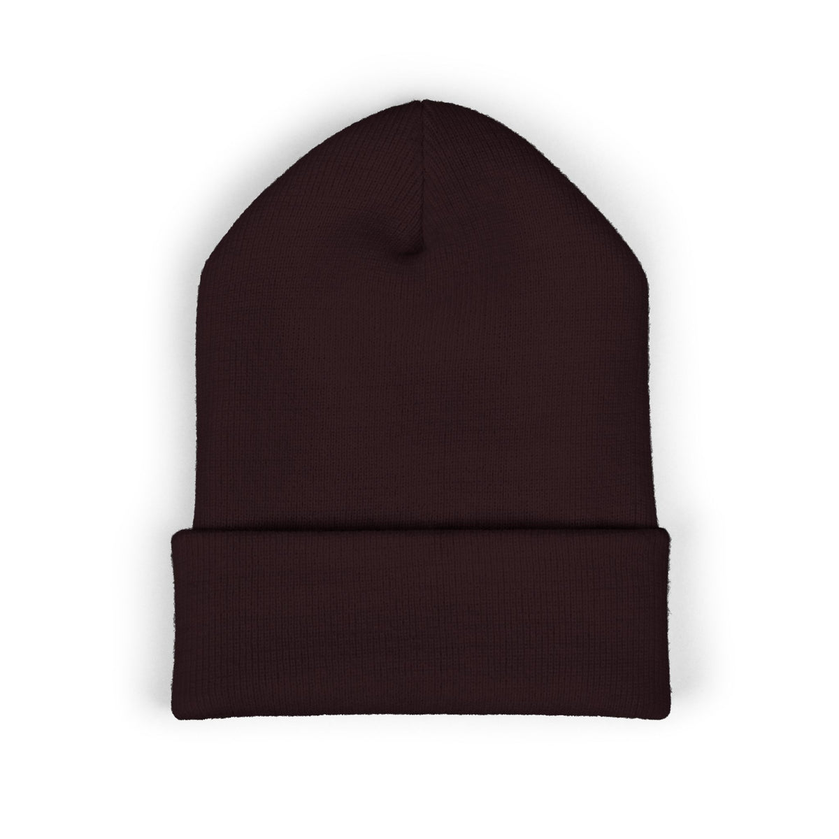 Embroidered Cuffed Beanie — “My Therapist Knows About You” Minimal Knit Hat