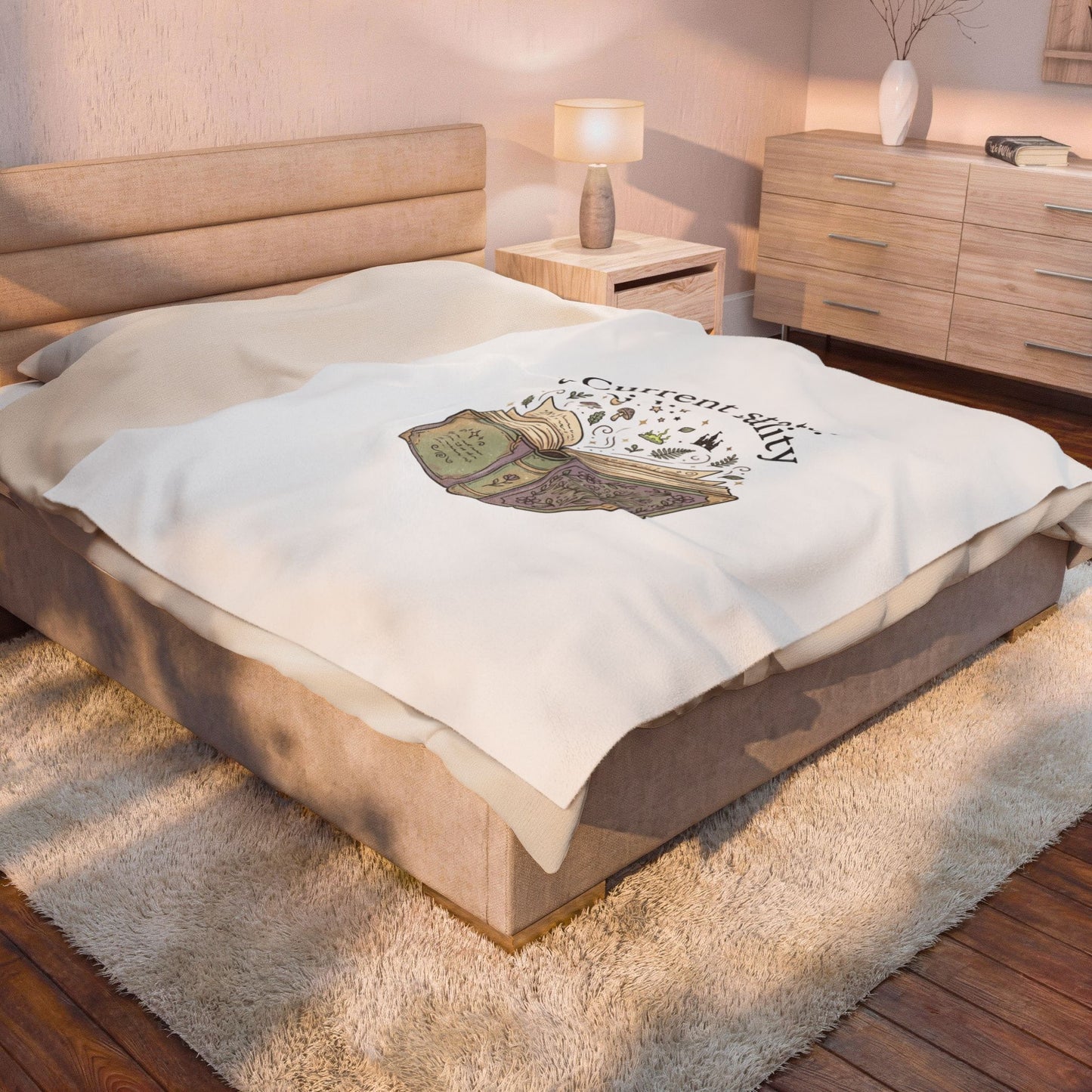 Current Status: Avoiding Reality Velveteen Blanket | Book Lover, Cozy Reader