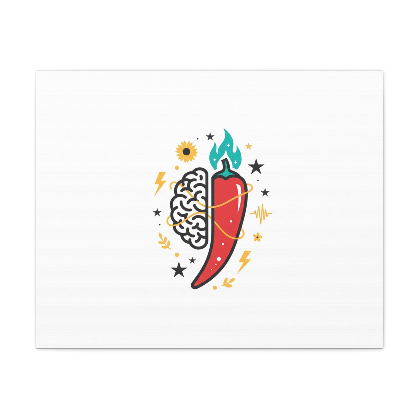 Neurodivergent Pride Brain & Chili Art Canvas | autism acceptance, autistic pride