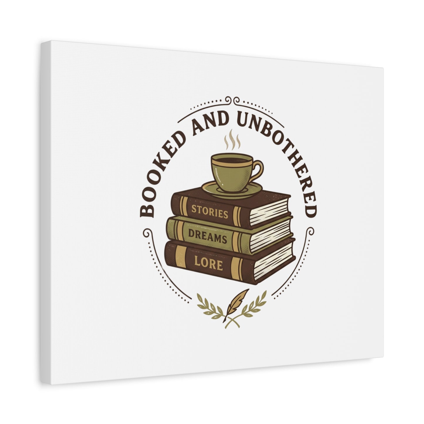 Booked and Unbothered Canvas, Book Lover Decor | Cozy Reading, Dark Academia