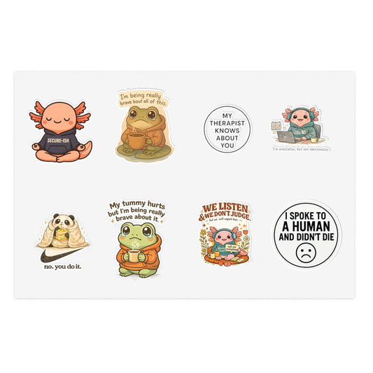 Coping Crew Sticker Sheet — Anxiety Support & Comfort Stickers