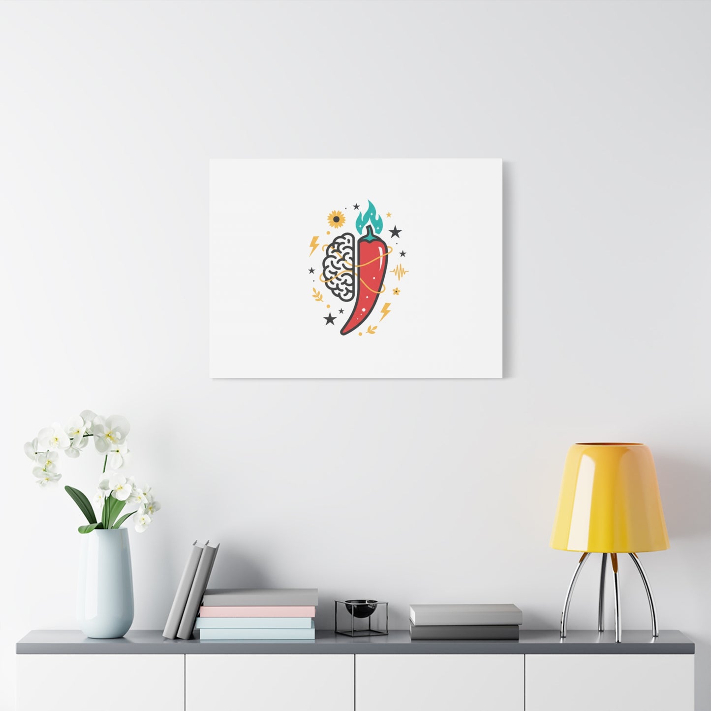 Neurodivergent Pride Brain & Chili Art Canvas | autism acceptance, autistic pride