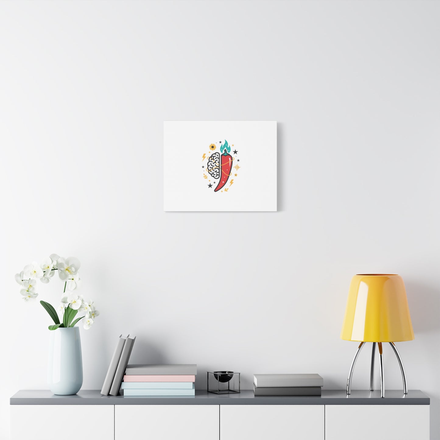 Neurodivergent Pride Brain & Chili Art Canvas | autism acceptance, autistic pride