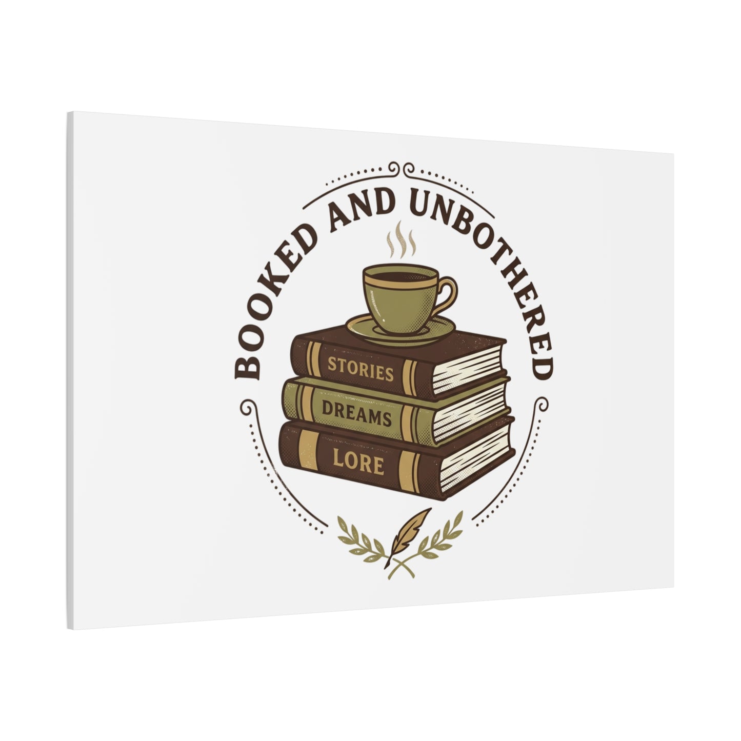 Booked and Unbothered Canvas, Book Lover Decor | Cozy Reading, Dark Academia