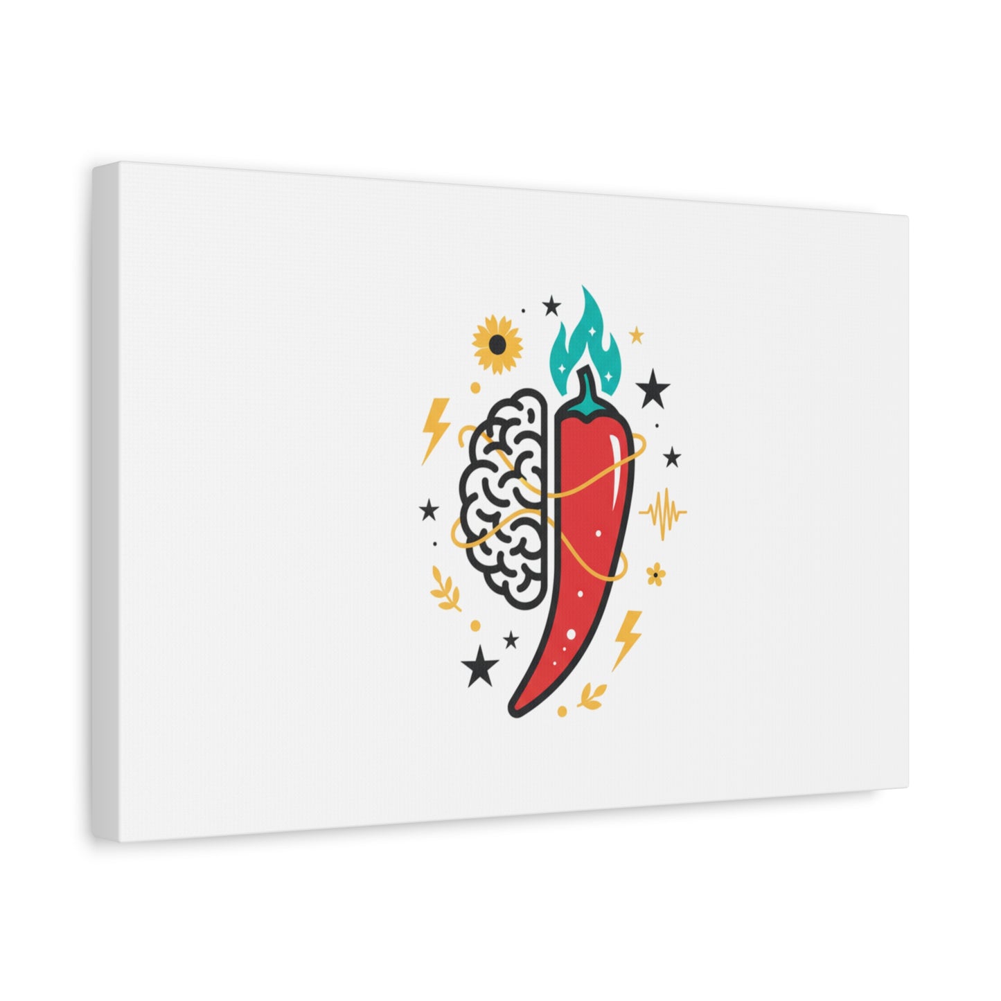 Neurodivergent Pride Brain & Chili Art Canvas | autism acceptance, autistic pride