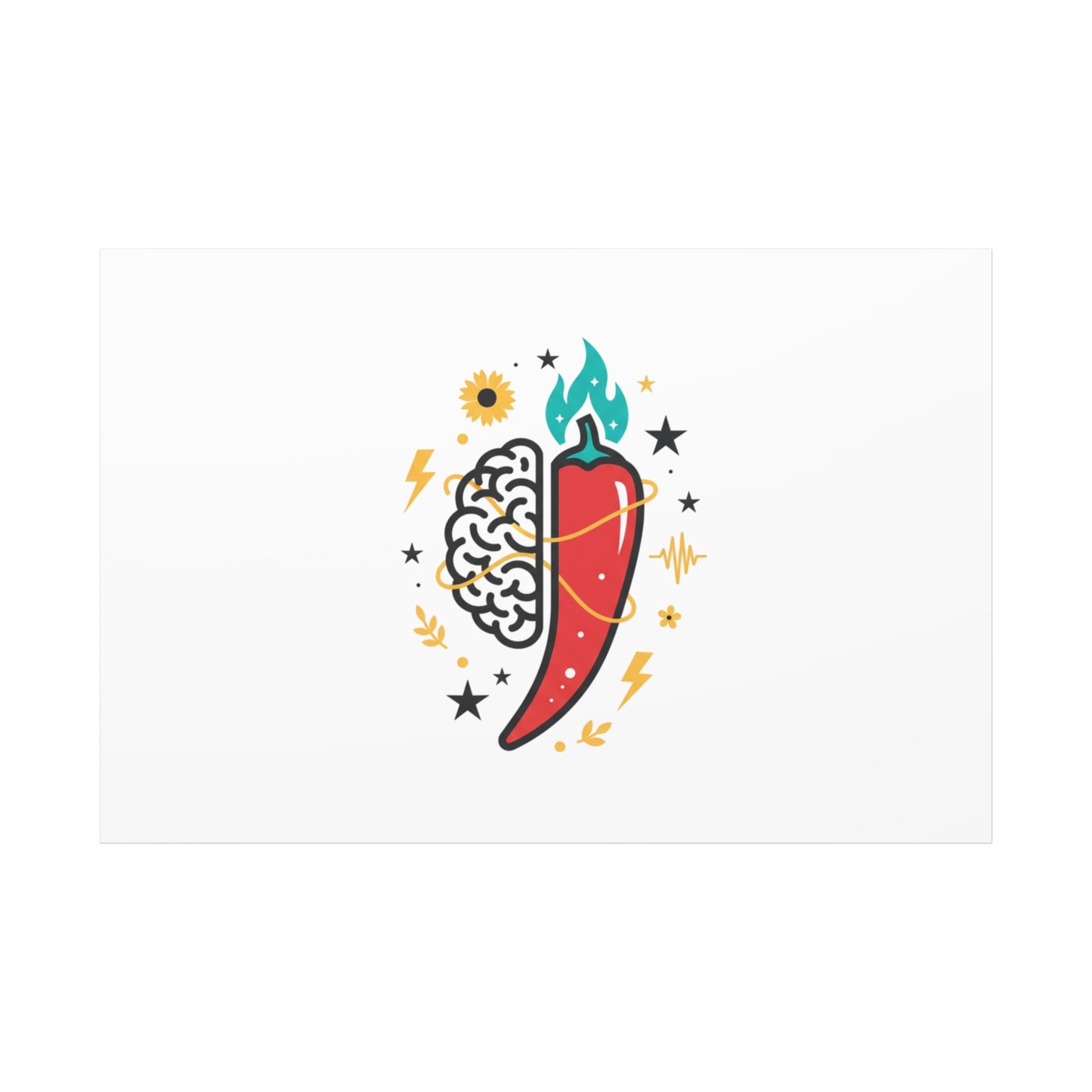 Neurodivergent Pride Brain & Chili Art Canvas | autism acceptance, autistic pride