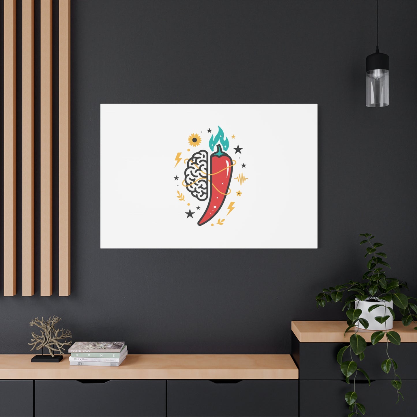 Neurodivergent Pride Brain & Chili Art Canvas | autism acceptance, autistic pride