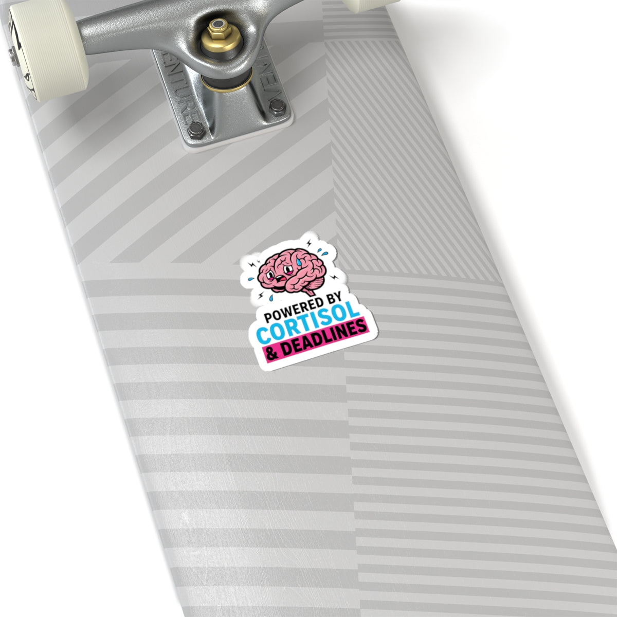 Powered by Cortisol Sticker | stress meme, burnout humor