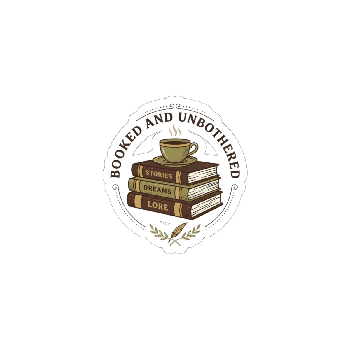 Booked and Unbothered Book Lover Stickers | Cozy Reader, Dark Academia