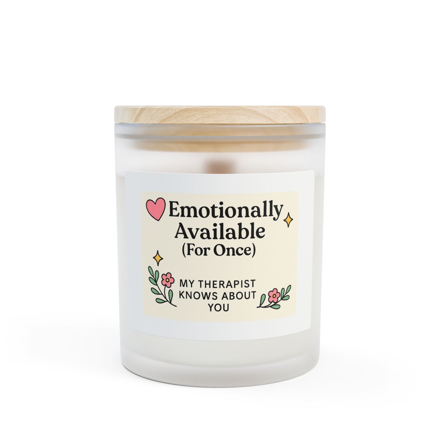 Emotionally Available Candle, Relaxation Gift, Therapy Candle, Stress Relief Decor, Self-Care Candle, Unique Gift Idea