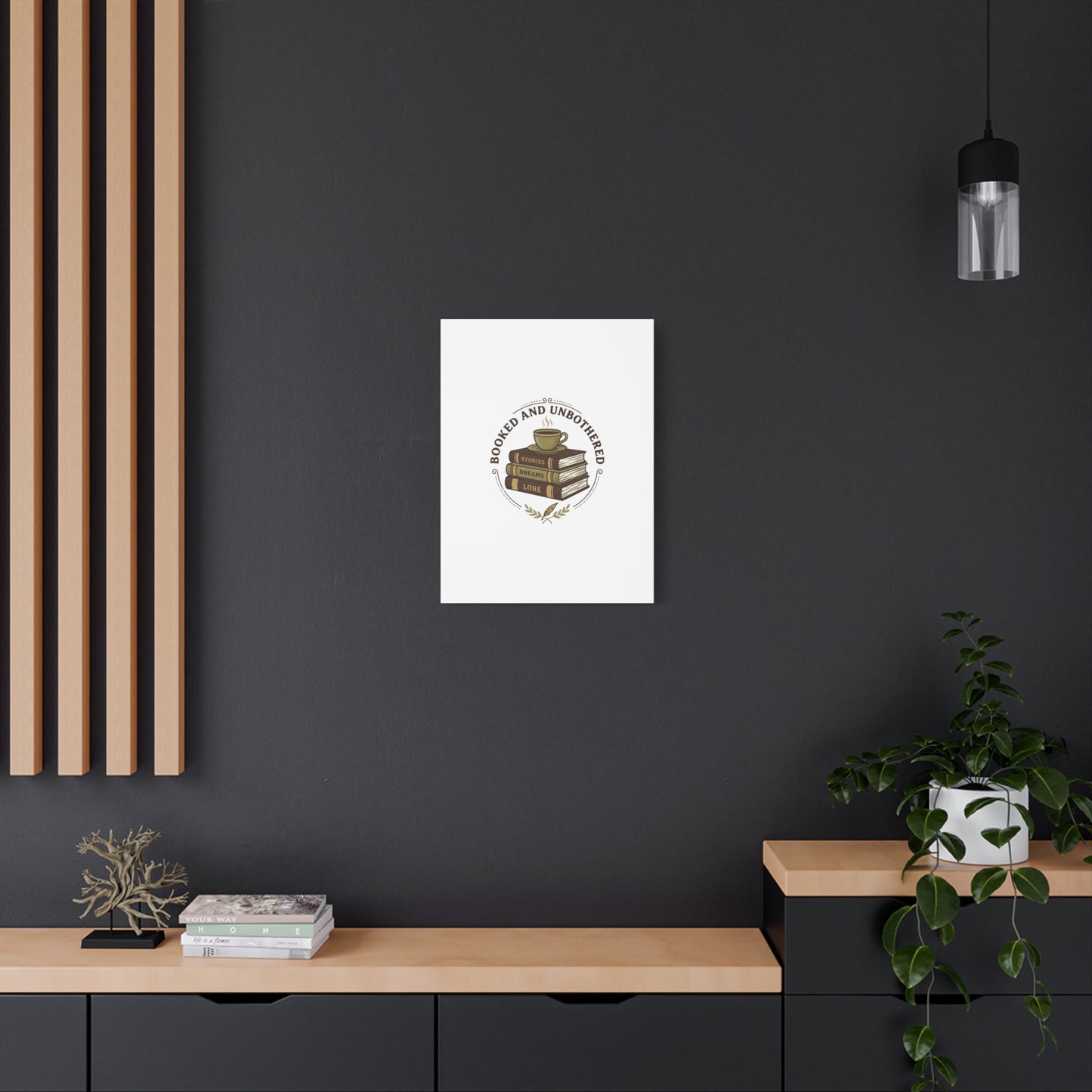 Booked and Unbothered Canvas, Book Lover Decor | Cozy Reading, Dark Academia
